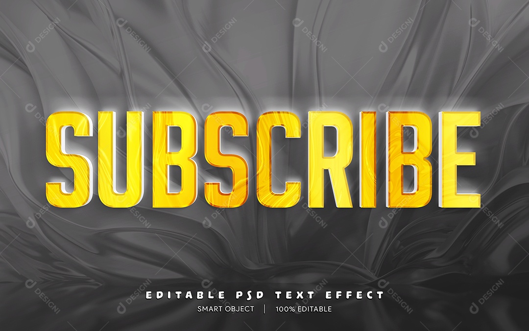 Efeito de Texto Subscribe PSD Editável