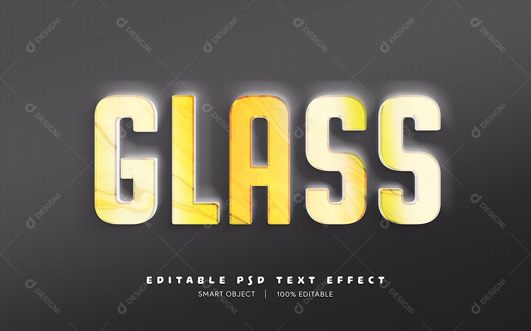 Efeito de Texto Glass PSD Editável