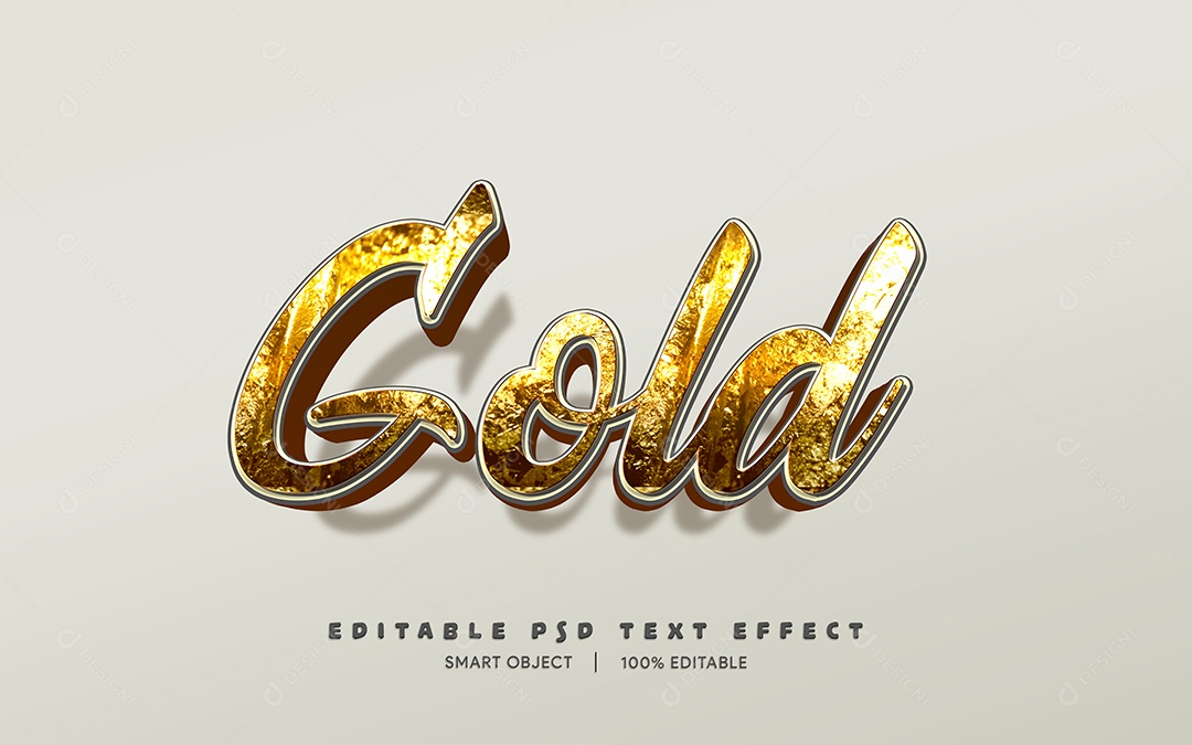 Efeito de Texto Gold PSD Editável