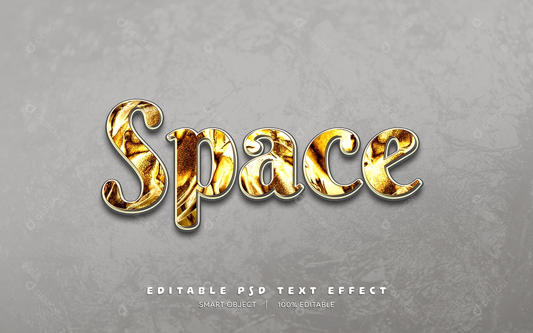 Efeito de Texto Space PSD Editável