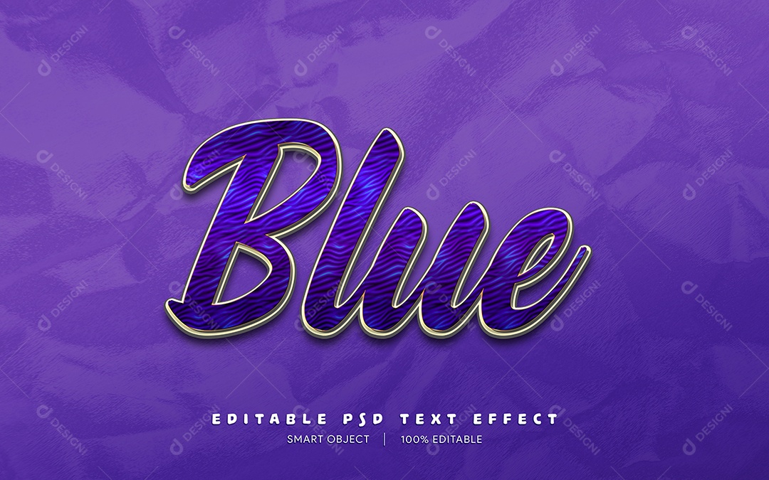 Efeito de Texto Blue PSD Editável