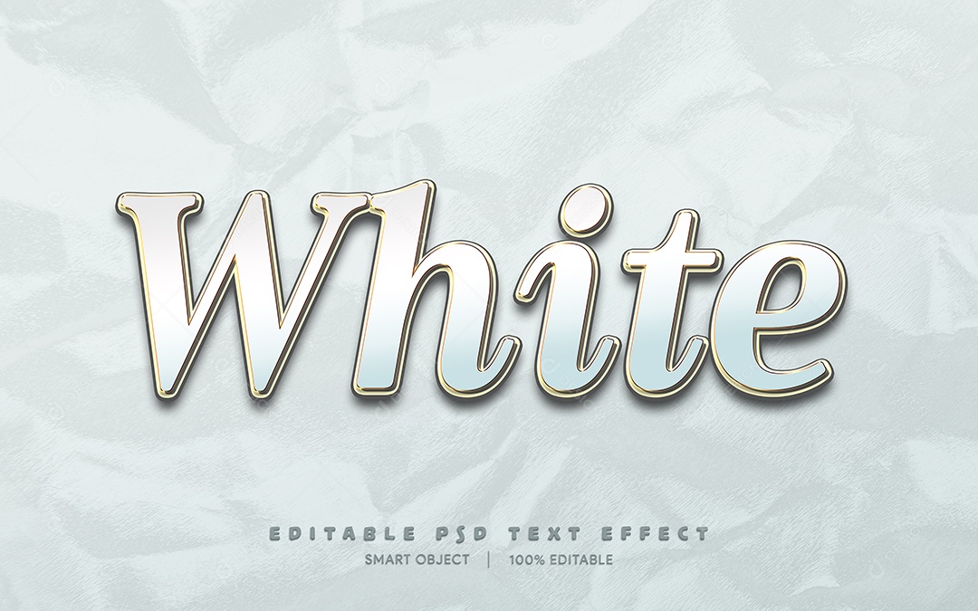 Efeito de Texto White PSD Editável