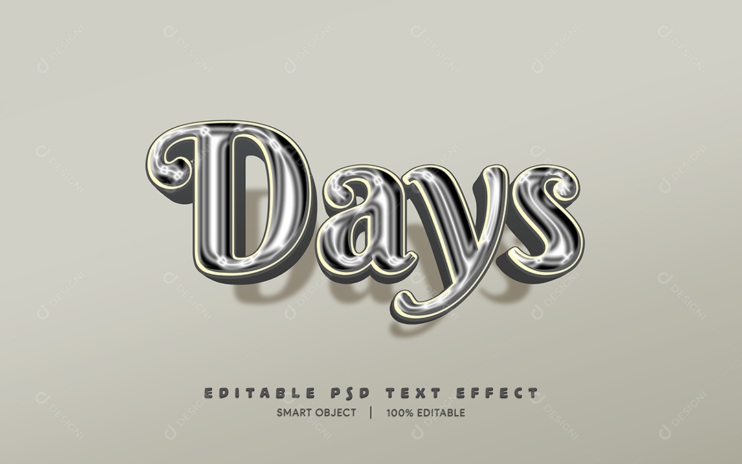 Efeito de Texto Days PSD Editável