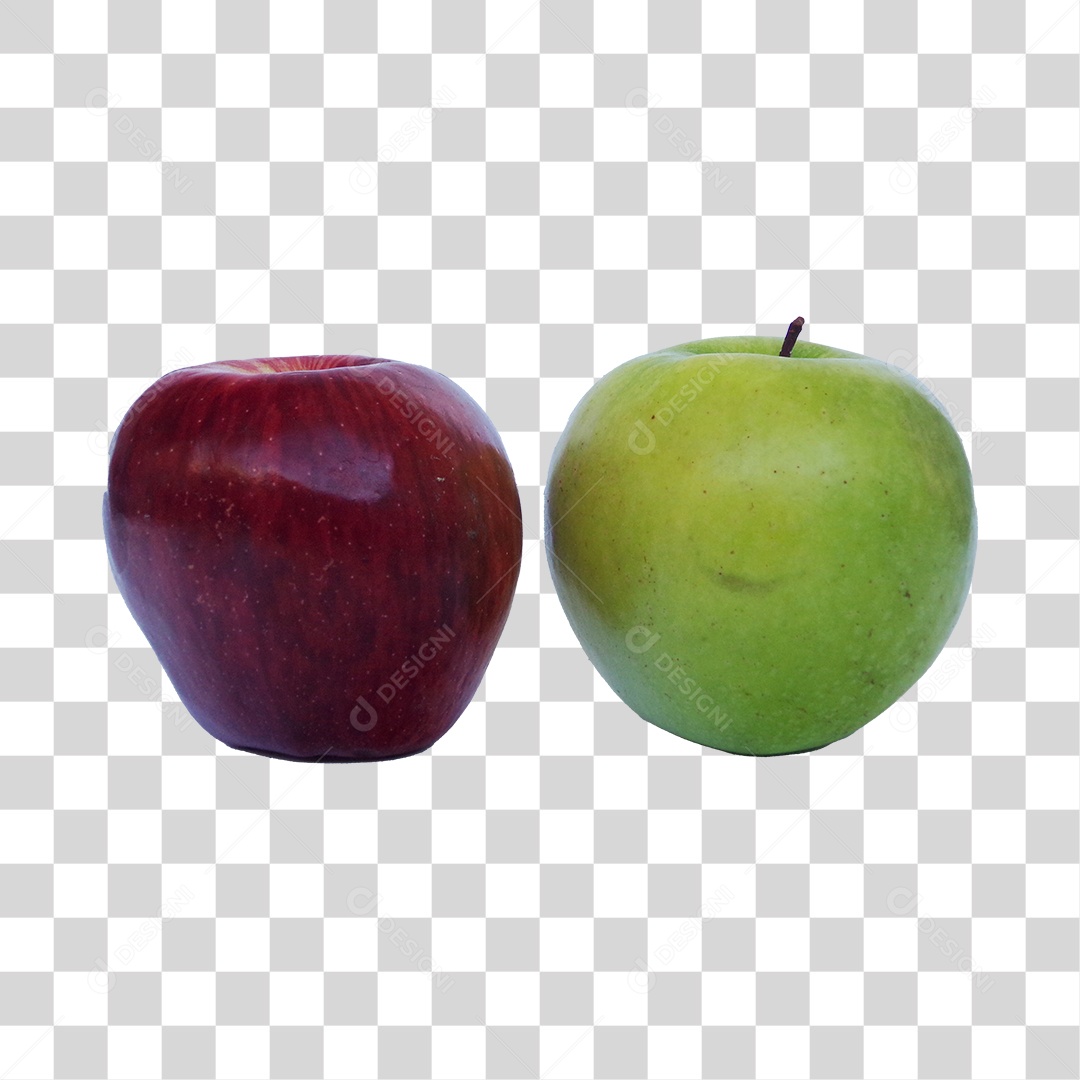 Maça vermelha e maçã verde juntas PNG Transparente