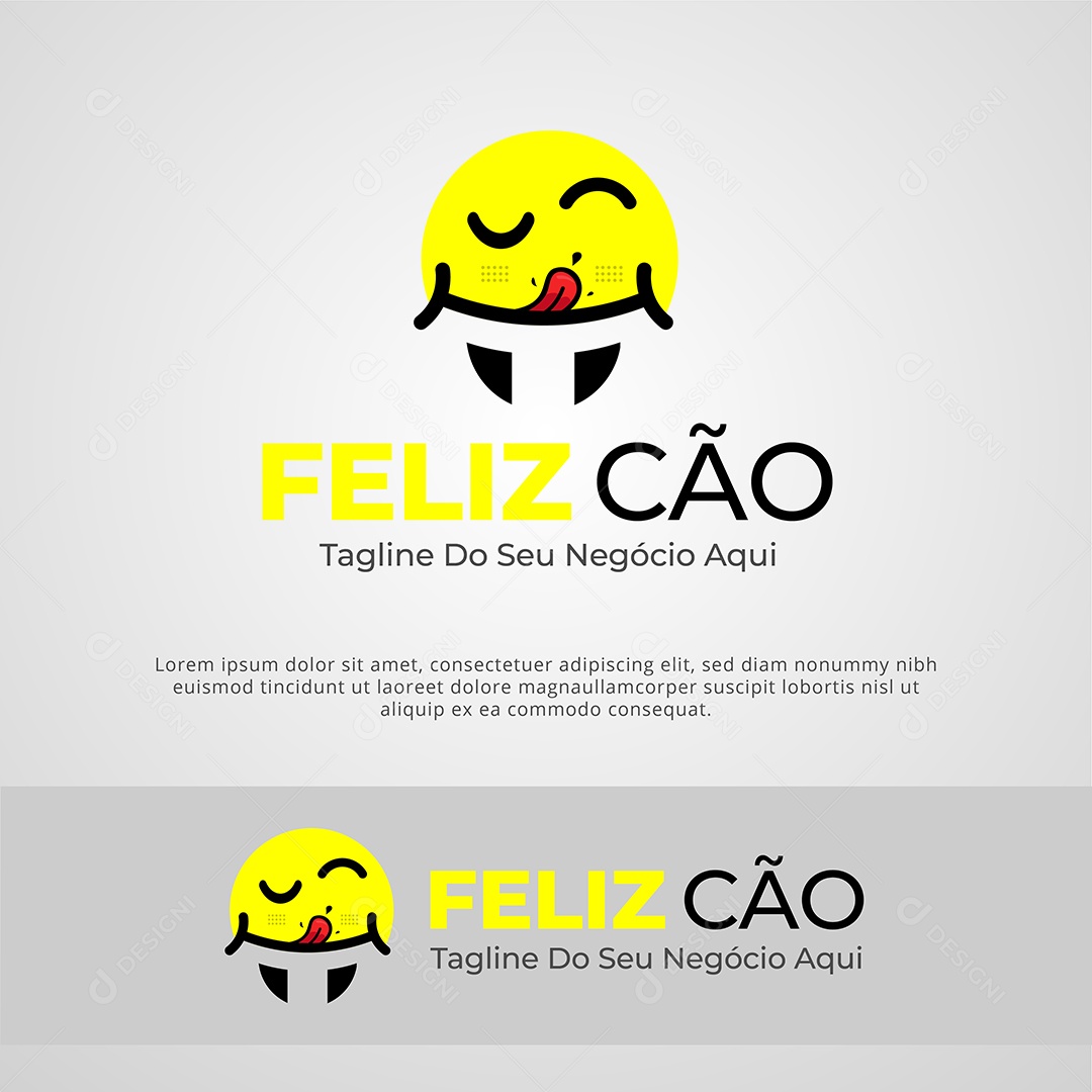 Feliz Cão Feliz Logotipo Vetor EPS + AI Editável