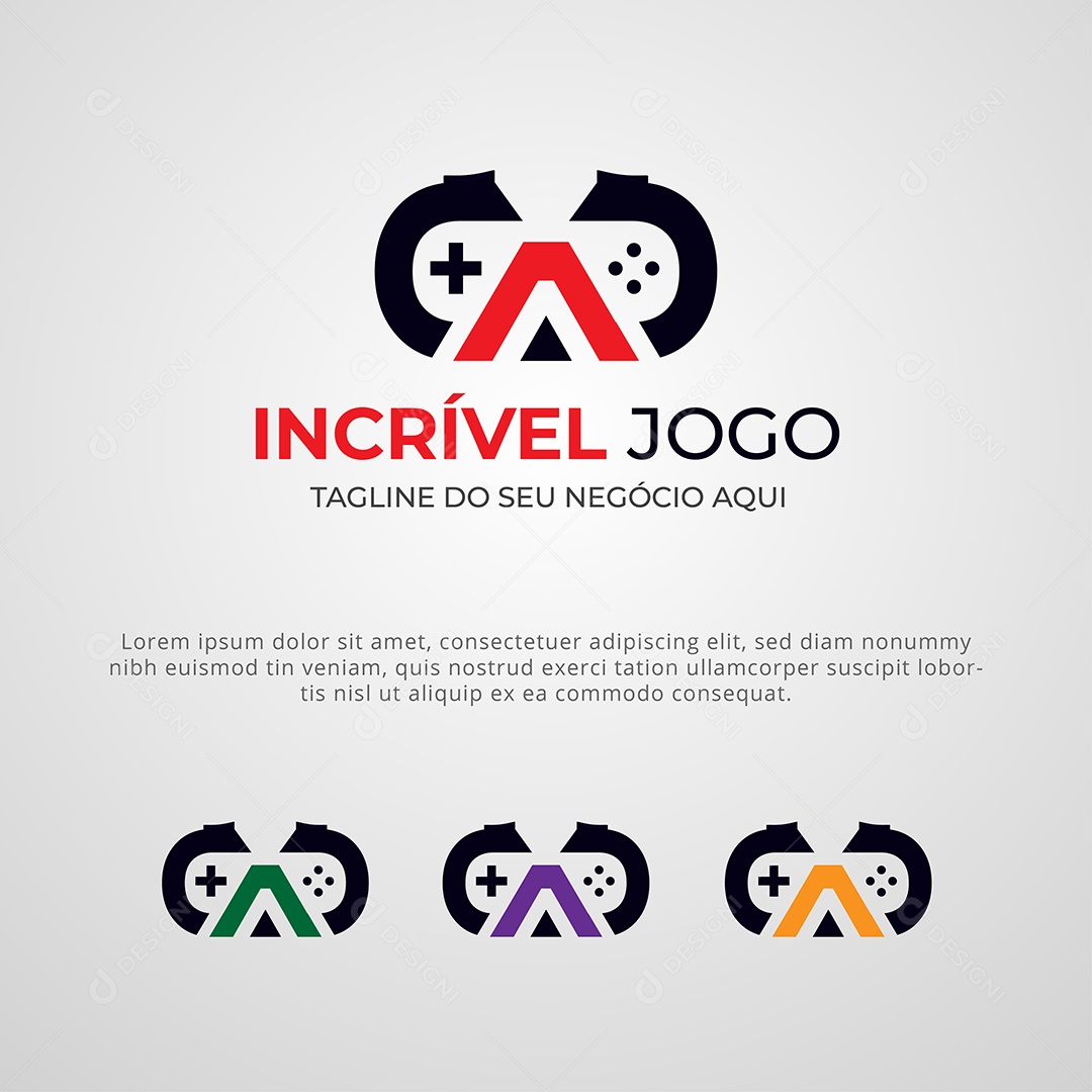 Incrível Jogo Logotipo Vetor EPS + AI Editável