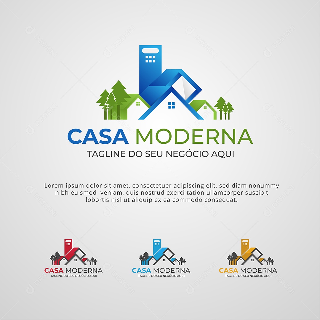 Casa Moderna Logotipo Vetor EPS + AI Editável