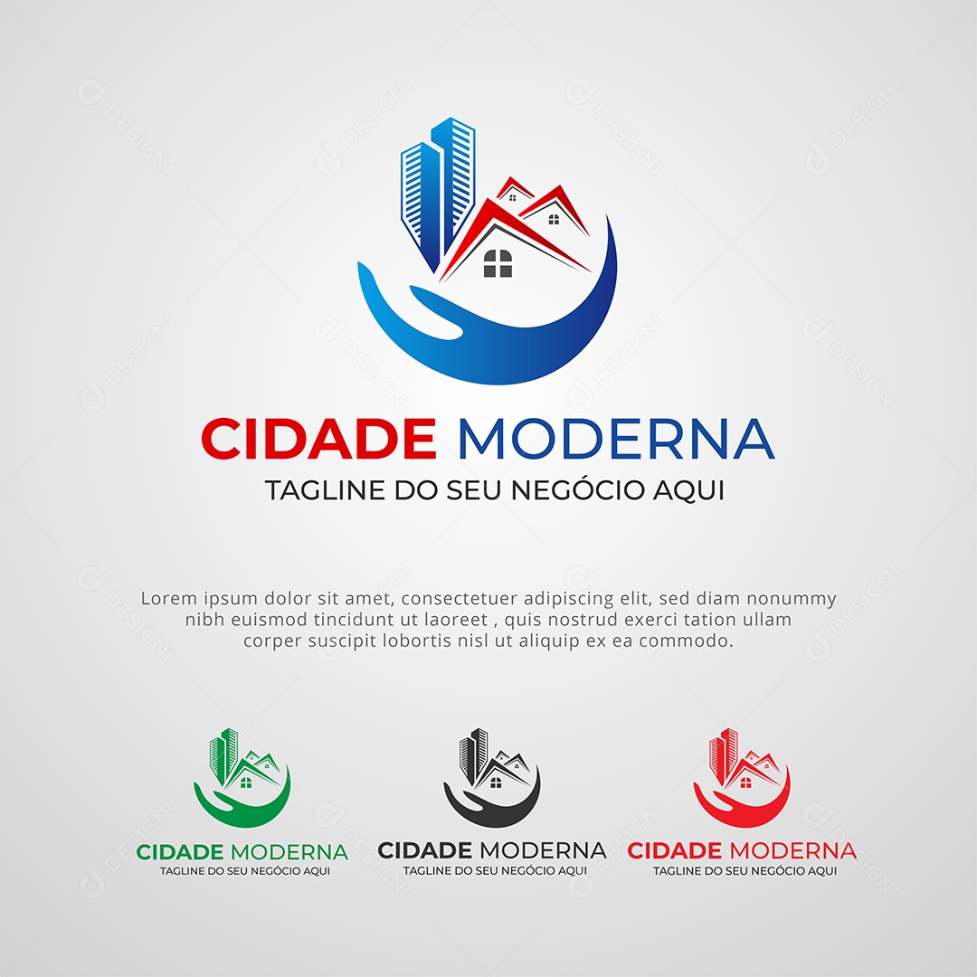 Cidade Moderna Logotipo Vetor EPS + AI Editável