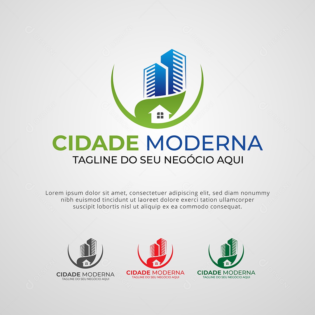 Cidade Moderna Logotipo Vetor EPS + AI Editável