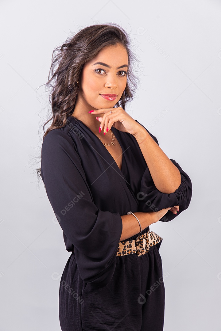 Garota pessoa linda mulher bonita jovem sobre fundo isolado