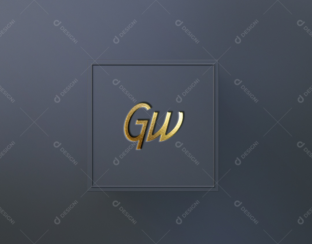 Mockup Logo GW Dourado PSD Editável