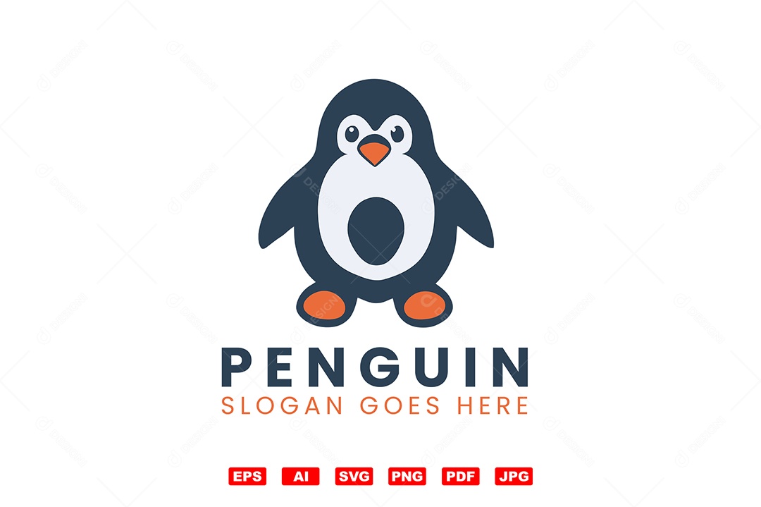 Penguin Logotipo Empresarial AI + EPS Editável