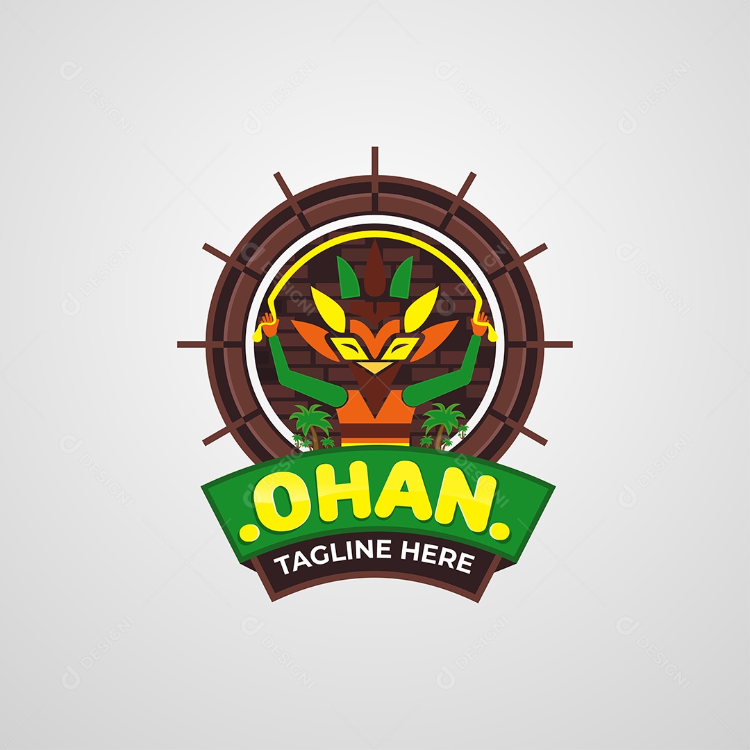 Máscara Tribal Logotipo Vetor EPS + AI Editável