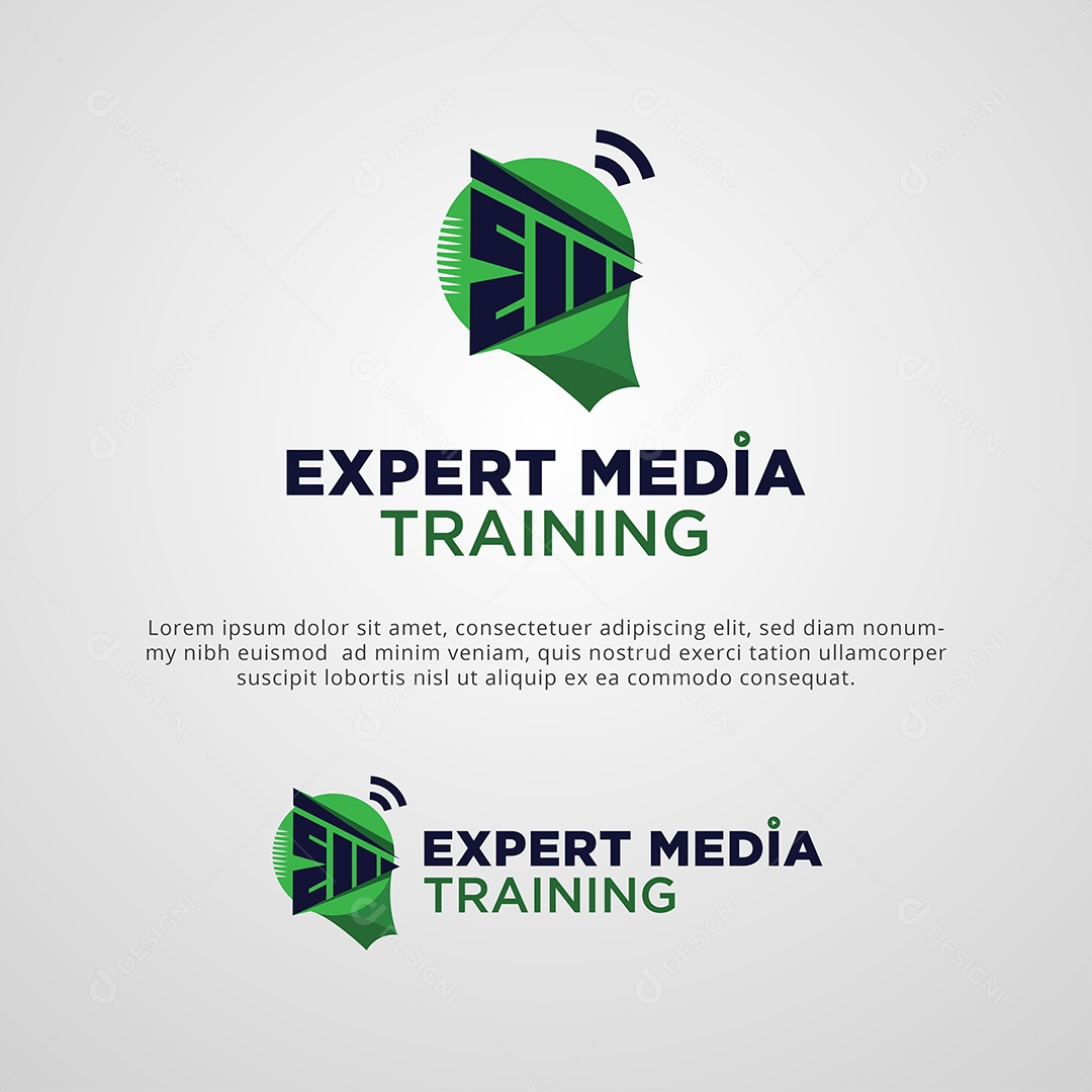 Treinamento de Mídia Especializado Logotipo Vetor EPS + AI Editável