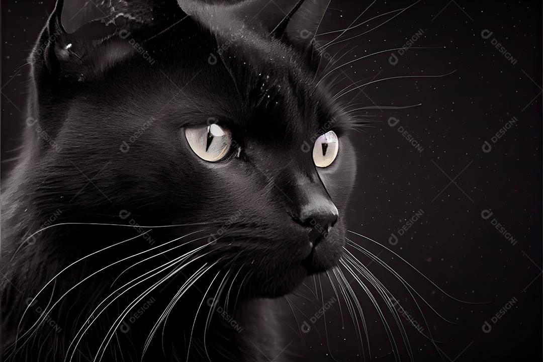 Dia da apreciação do gato preto 17 de agosto.