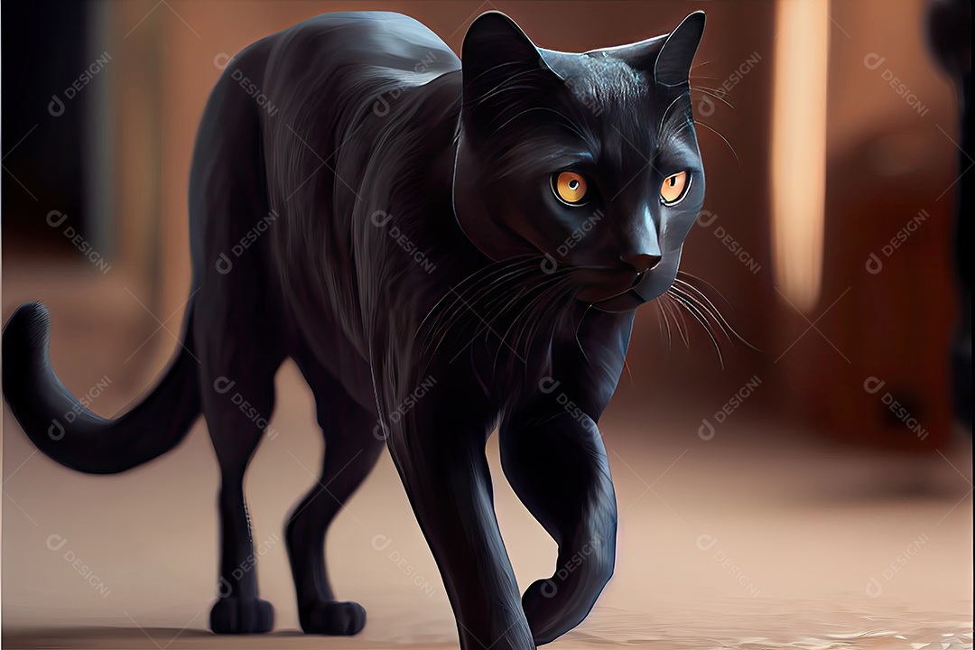 Dia da apreciação do gato preto 17 de agosto.