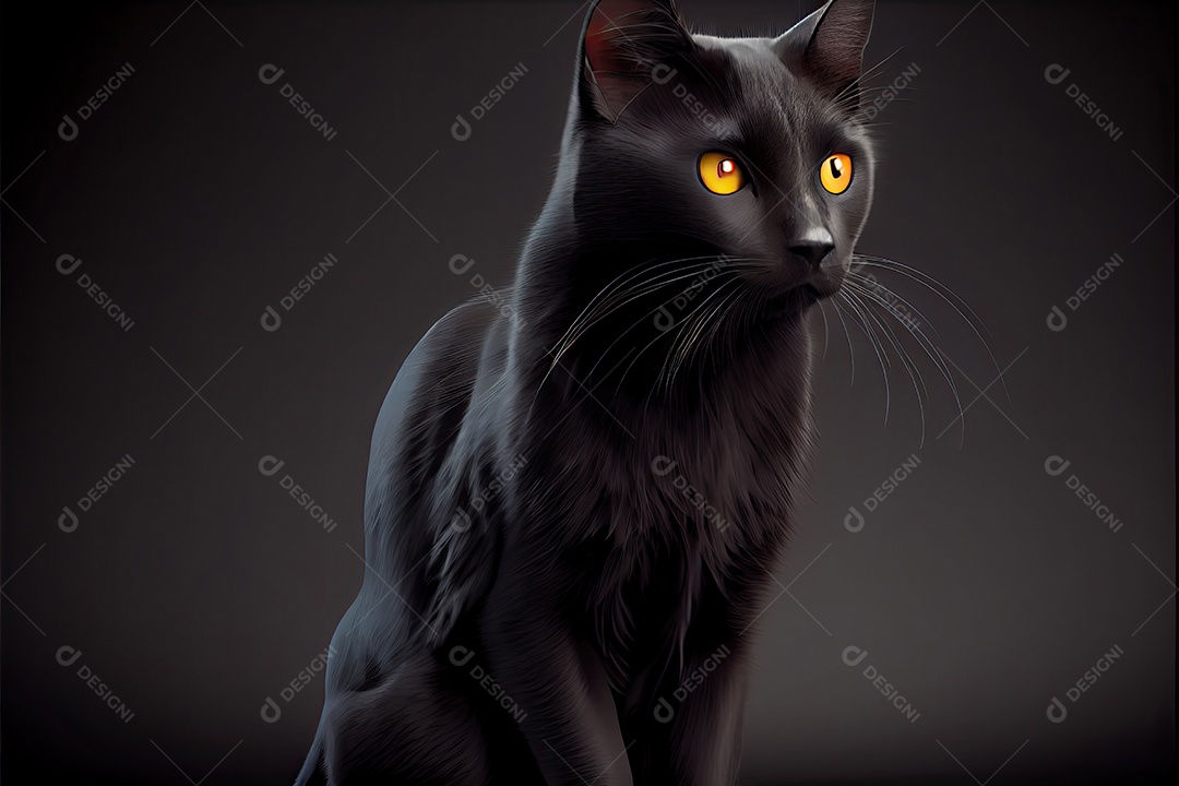 Dia da apreciação do gato preto 17 de agosto.