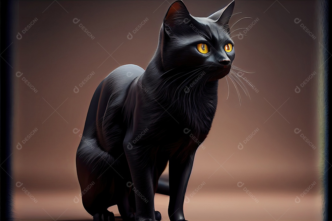 Dia da apreciação do gato preto 17 de agosto.