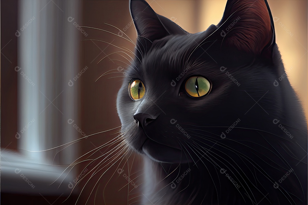 Dia da apreciação do gato preto 17 de agosto.