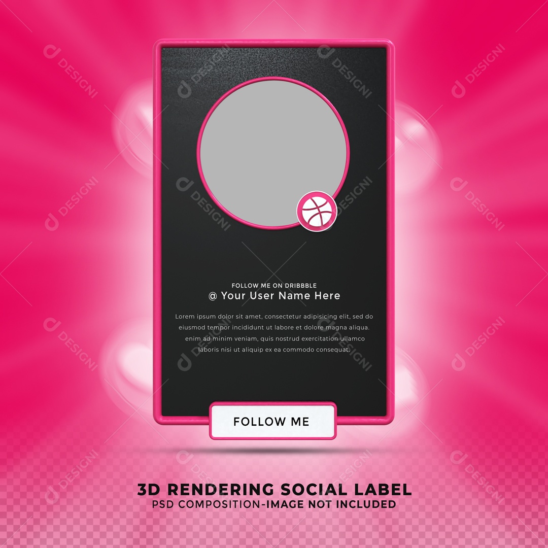 Perfil De Moldura Dribbble Elemento 3D PSD