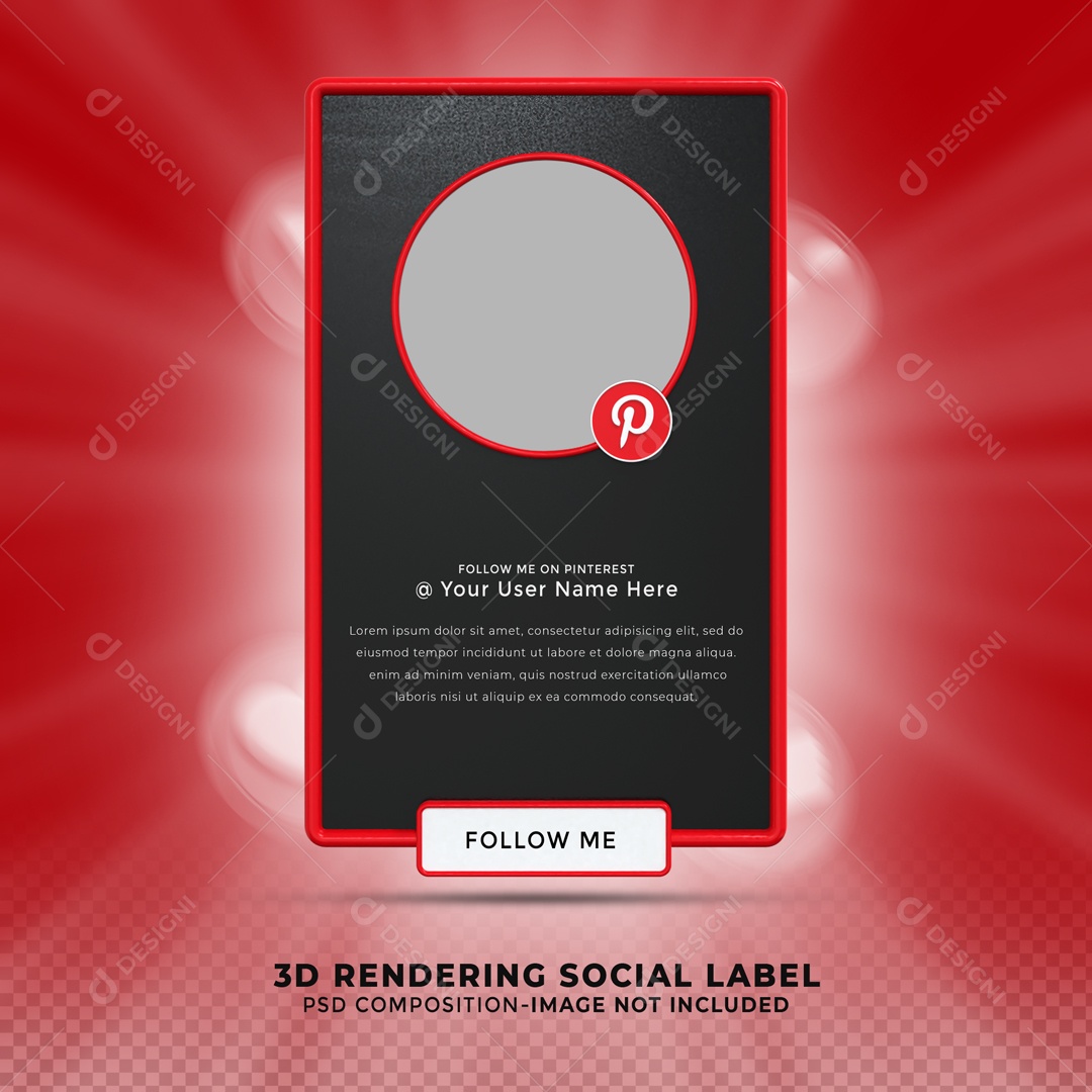 Perfil De Moldura Pinterest Elemento 3D PSD