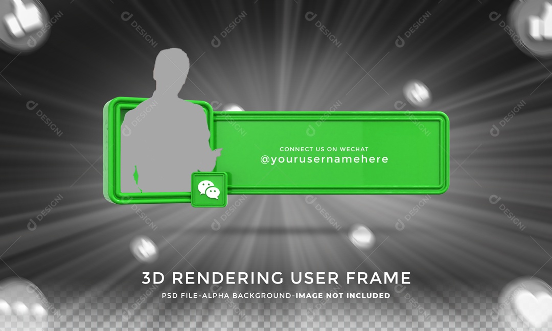 Placa De Mídias Sociais Do WeChat Em Moldura Elemento 3D PSD