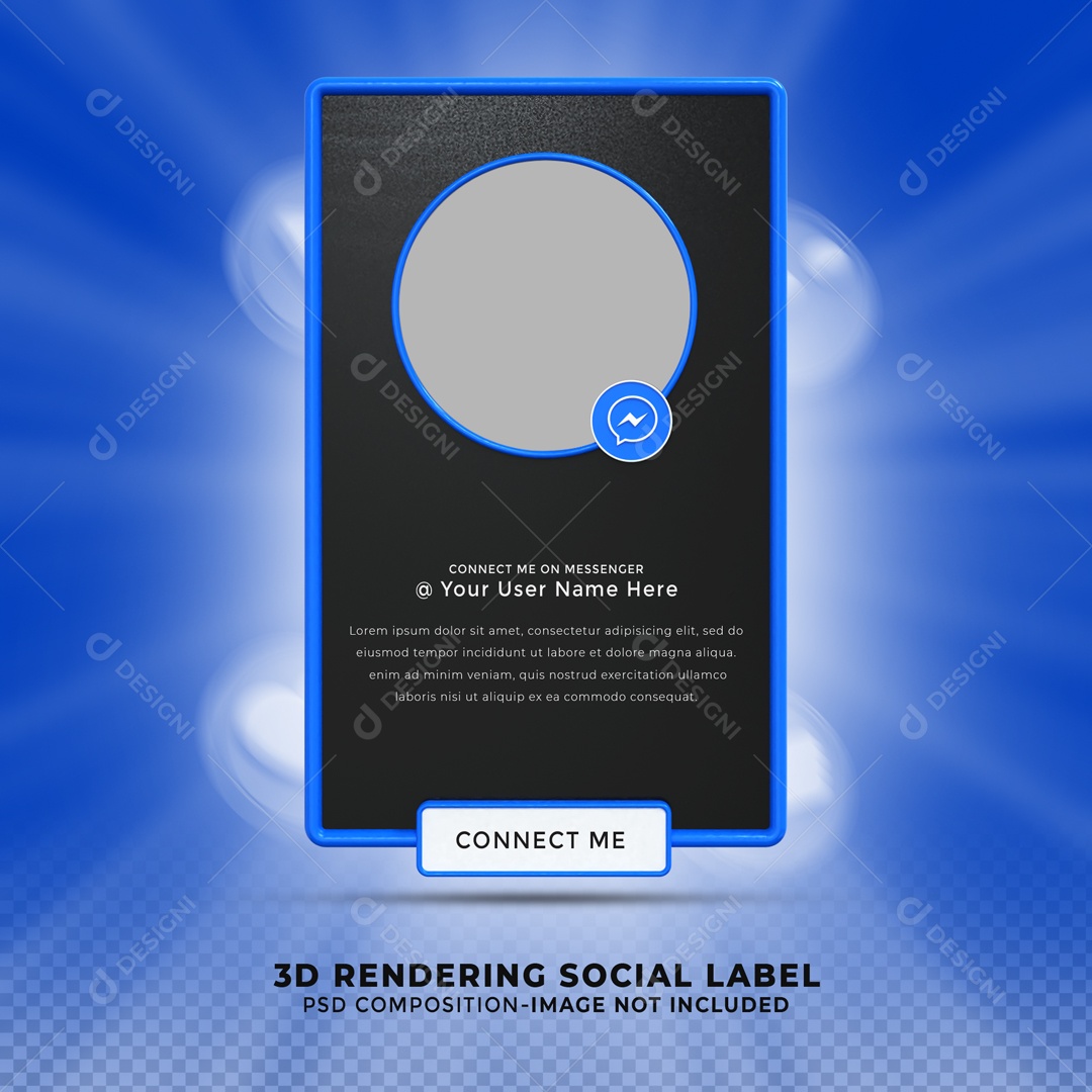 Perfil De Moldura Messenger Elemento 3D PSD