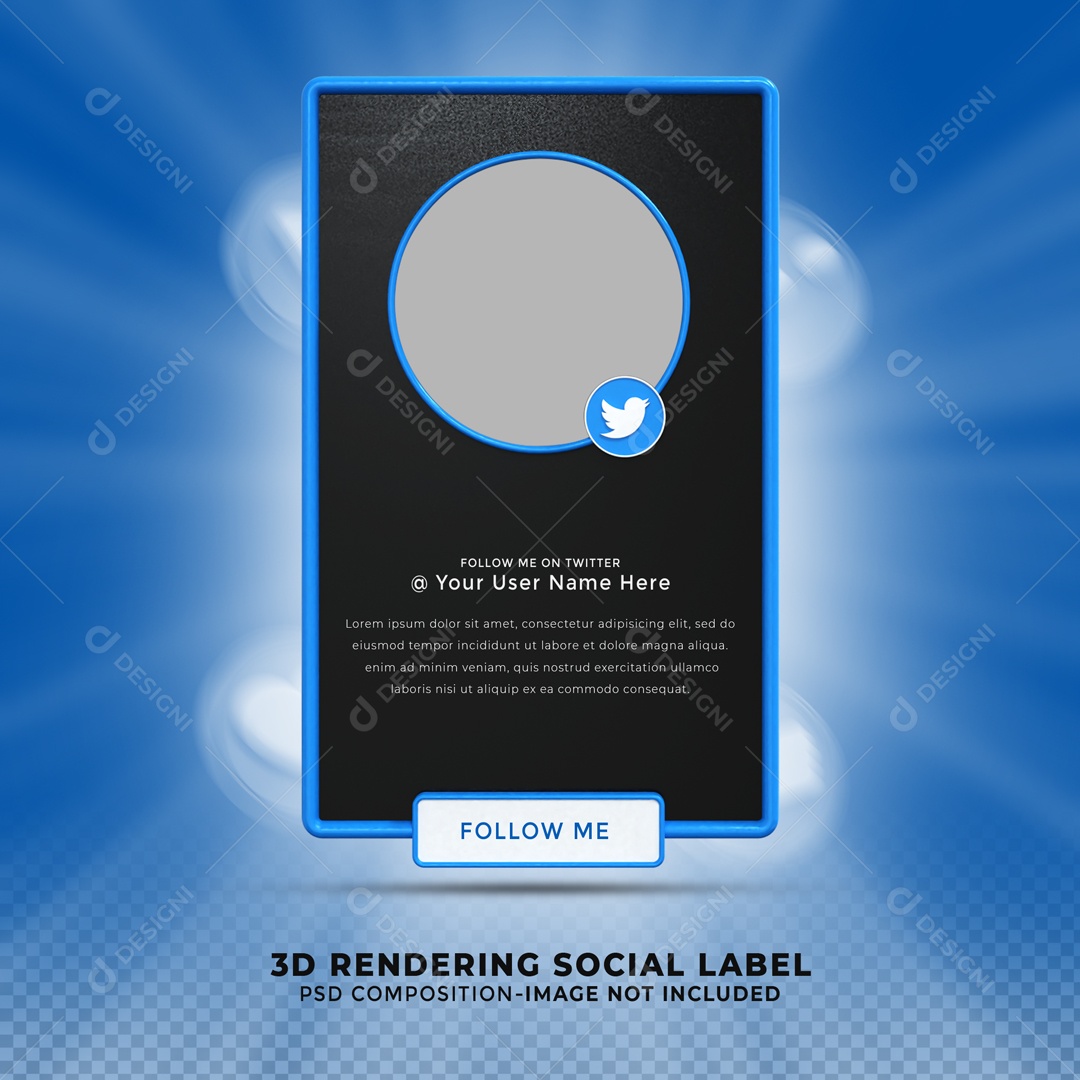 Perfil De Moldura Twitter Elemento 3D PSD