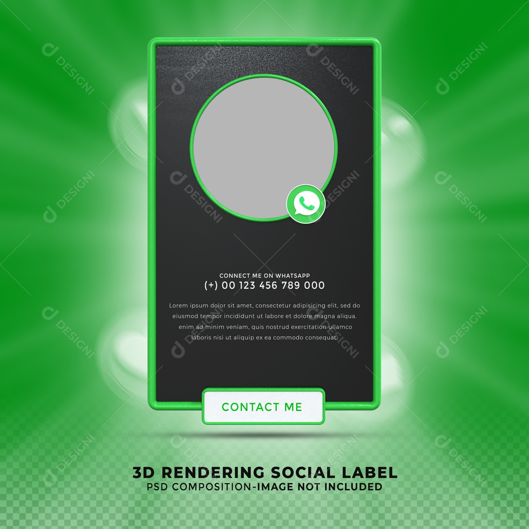 Perfil De Moldura WhatsApp Elemento 3D PSD