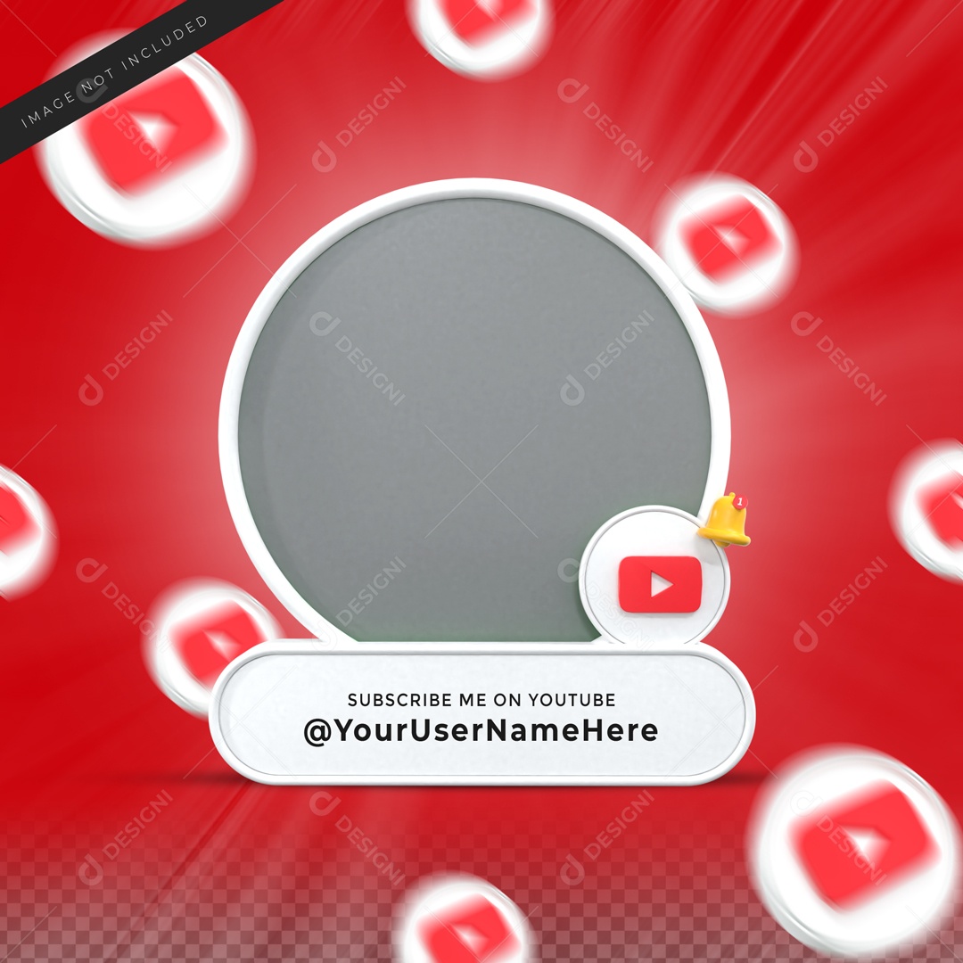 Perfil De YouTube Com Sino Elemento 3D PSD