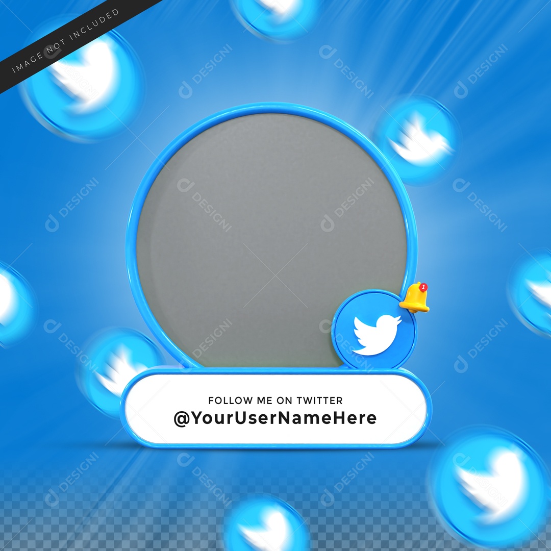 Perfil De Twitter Com Sino Elemento 3D PSD