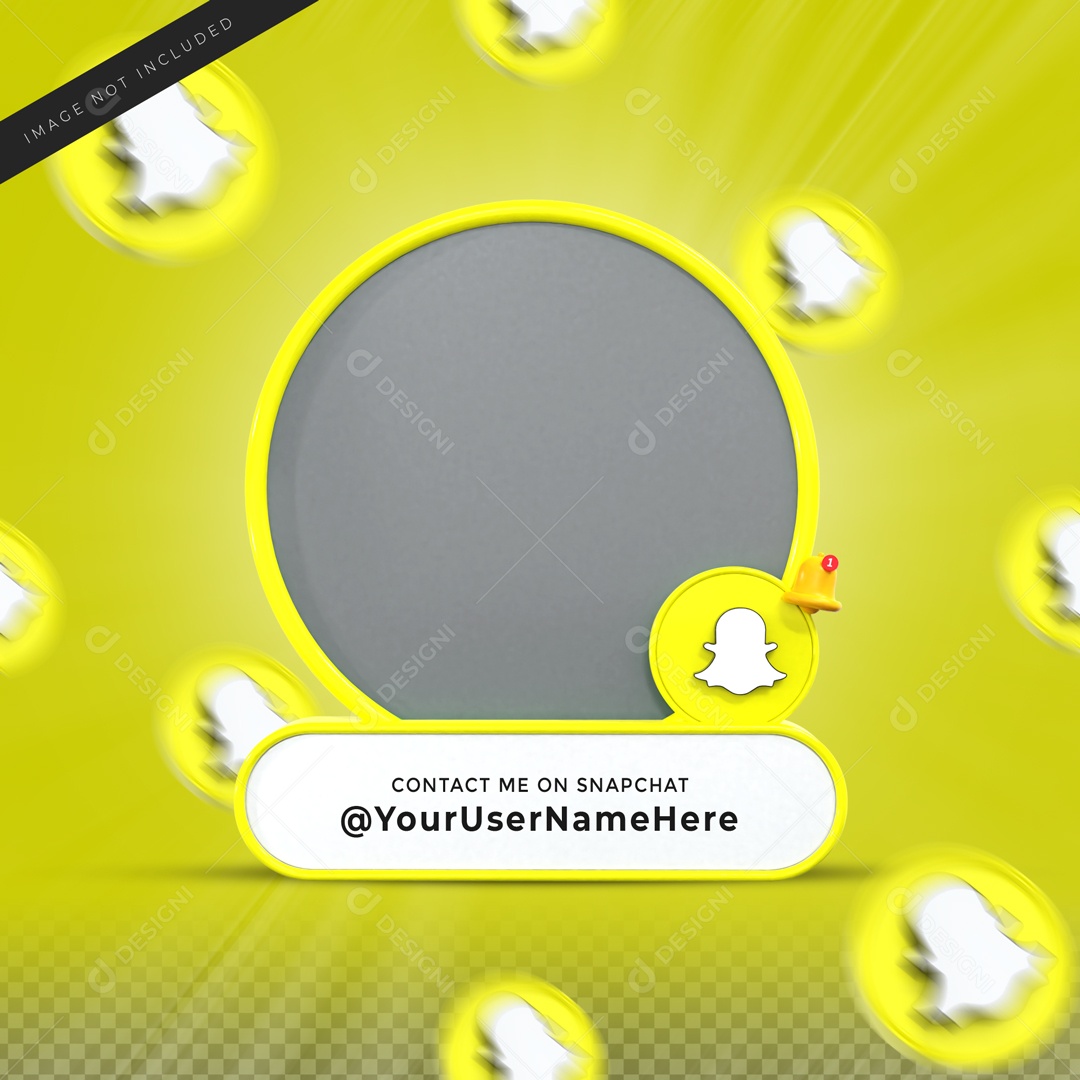 Perfil De SnapChat Com Sino Elemento 3D PSD