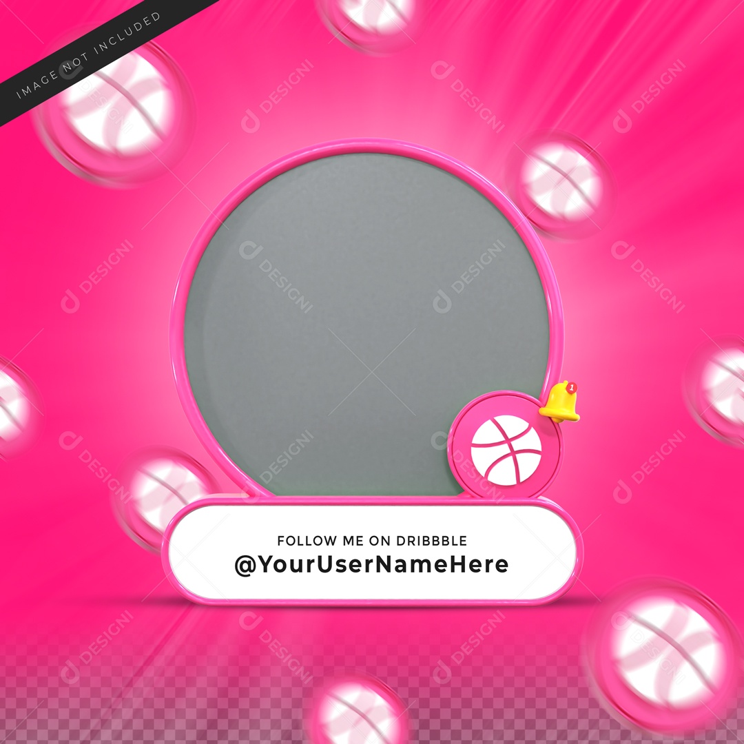 Perfil De Dribbble Com Sino Elemento 3D PSD