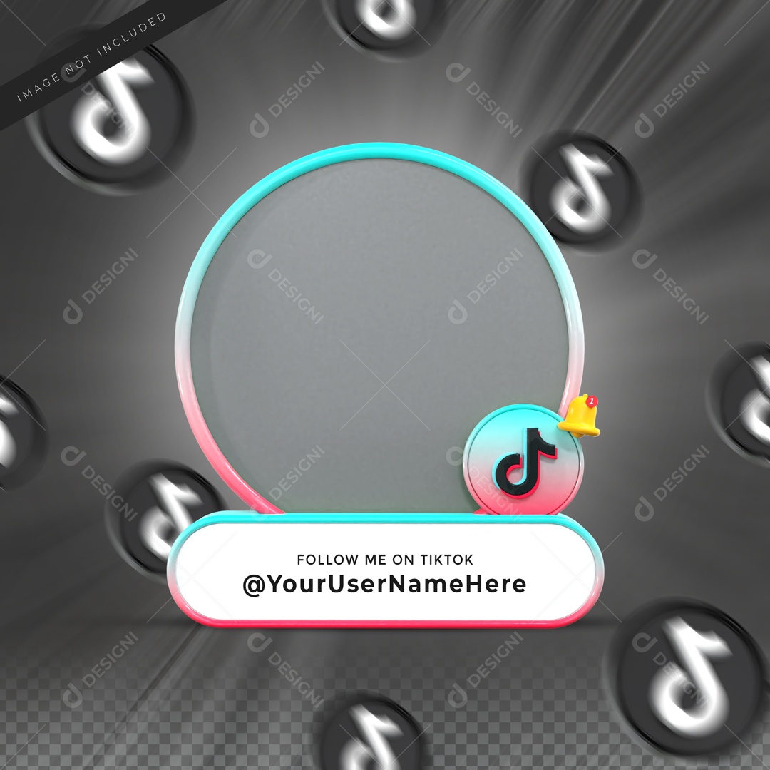 Perfil De TikTok Com Sino Elemento 3D PSD