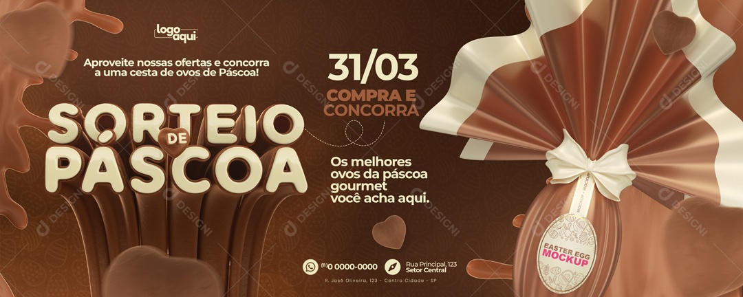 Banner Sorteio De Páscoa Os Melhores Ovos De Páscoa Social Media PSD Editável