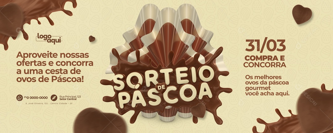 Banner Sorteio De Páscoa Os Melhores Ovos De Páscoa Social Media PSD Editável