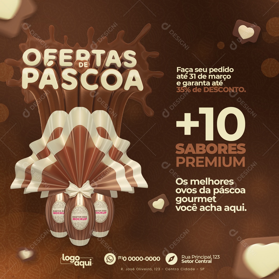 Ofertas De Páscoa Faça Seu Pedido Até 31 De Março Garanta Até 35% De Desconto Social Media PSD Editável