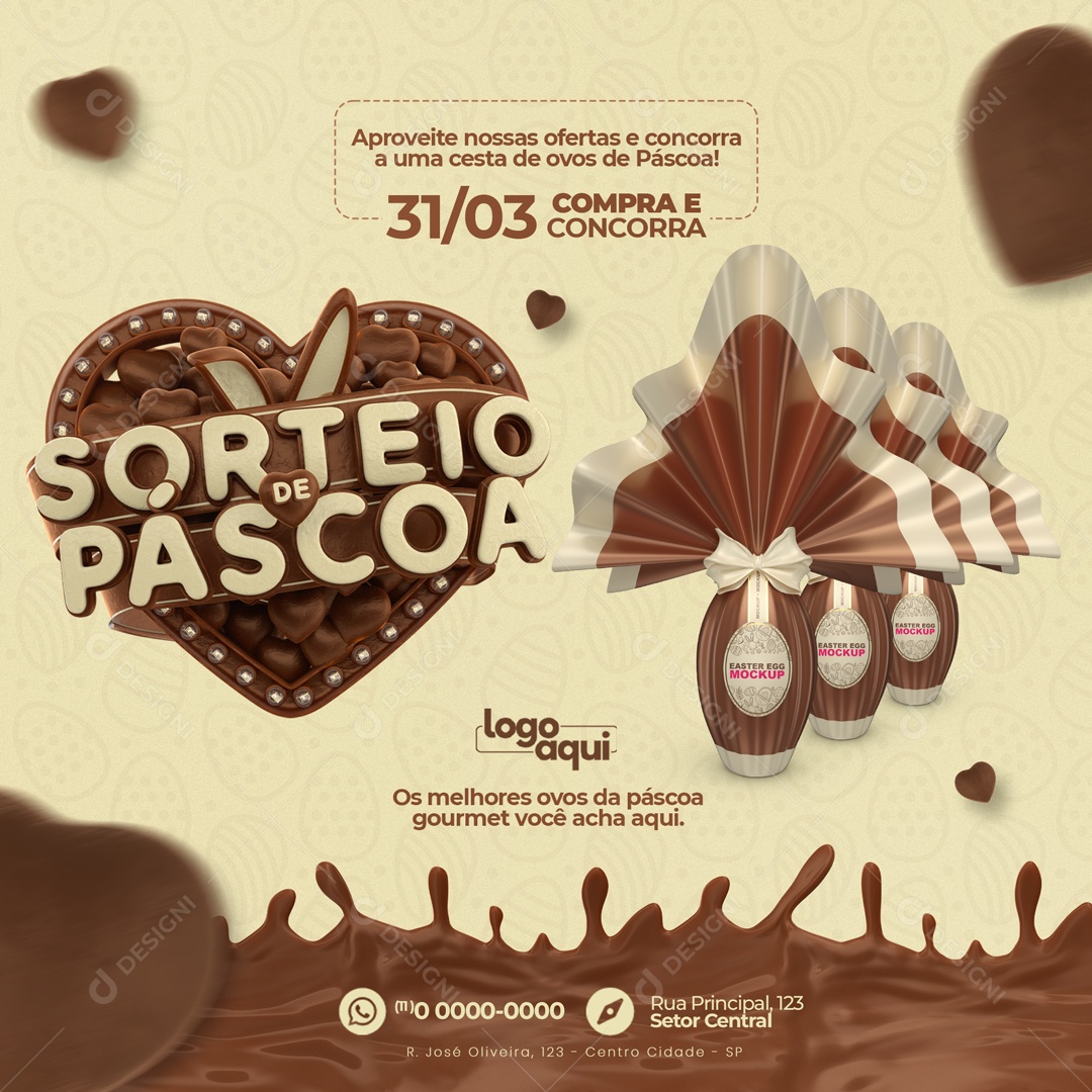 Sorteio De Páscoa Aproveite Nossas Ofertas e Concorra a Uma Cesta Social Media PSD Editável