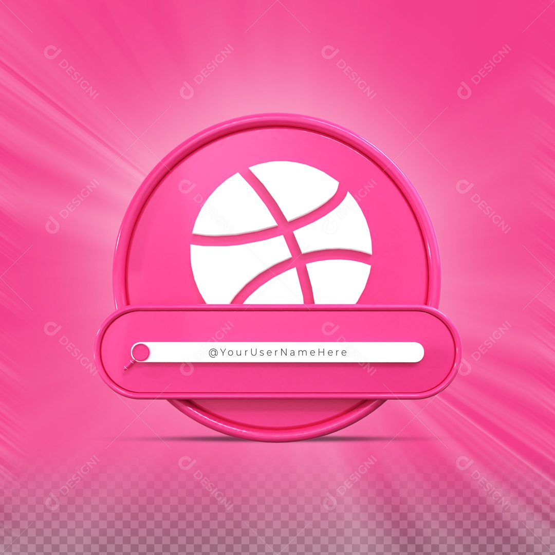 Ícone De Dribbble Elemento 3D Para Composição PSD