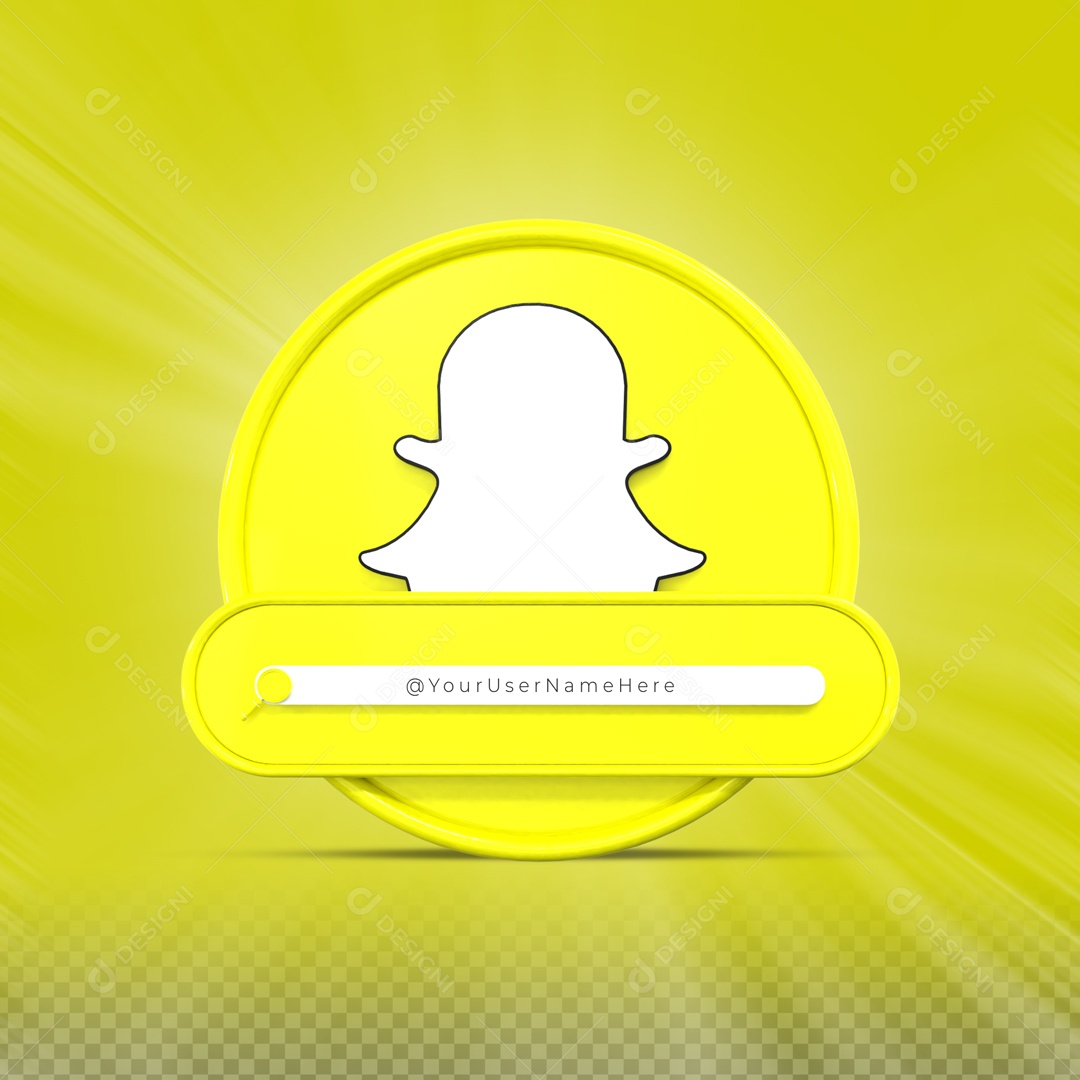 Ícone De SnapChat Elemento 3D Para Composição PSD