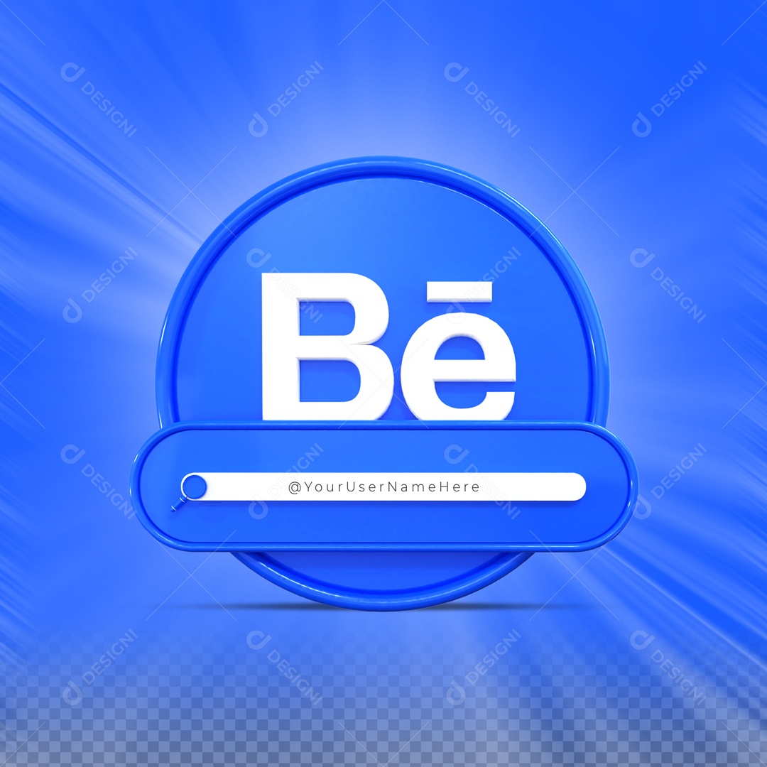 Ícone De Behance Elemento 3D Para Composição PSD