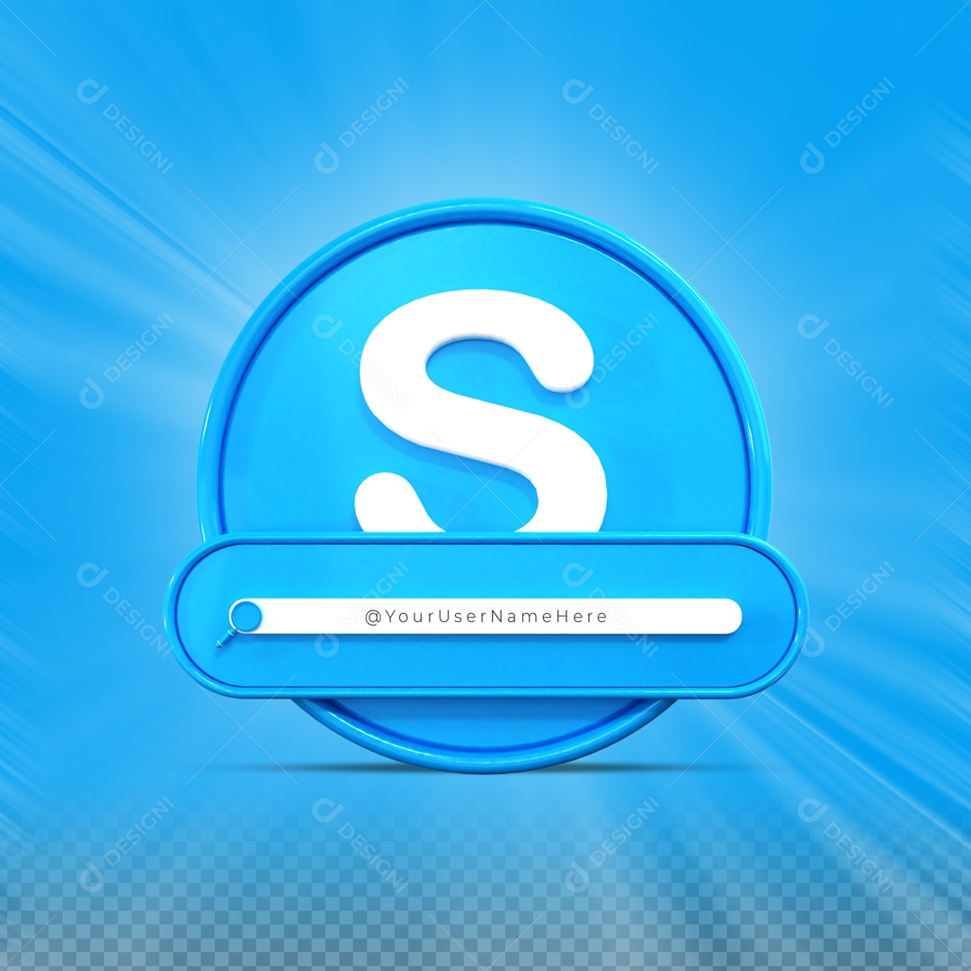 Ícone De Skype Elemento 3D Para Composição PSD