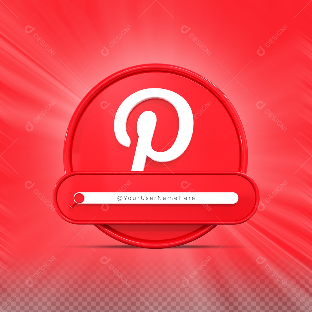Ícone De Pinterest Elemento 3D Para Composição PSD