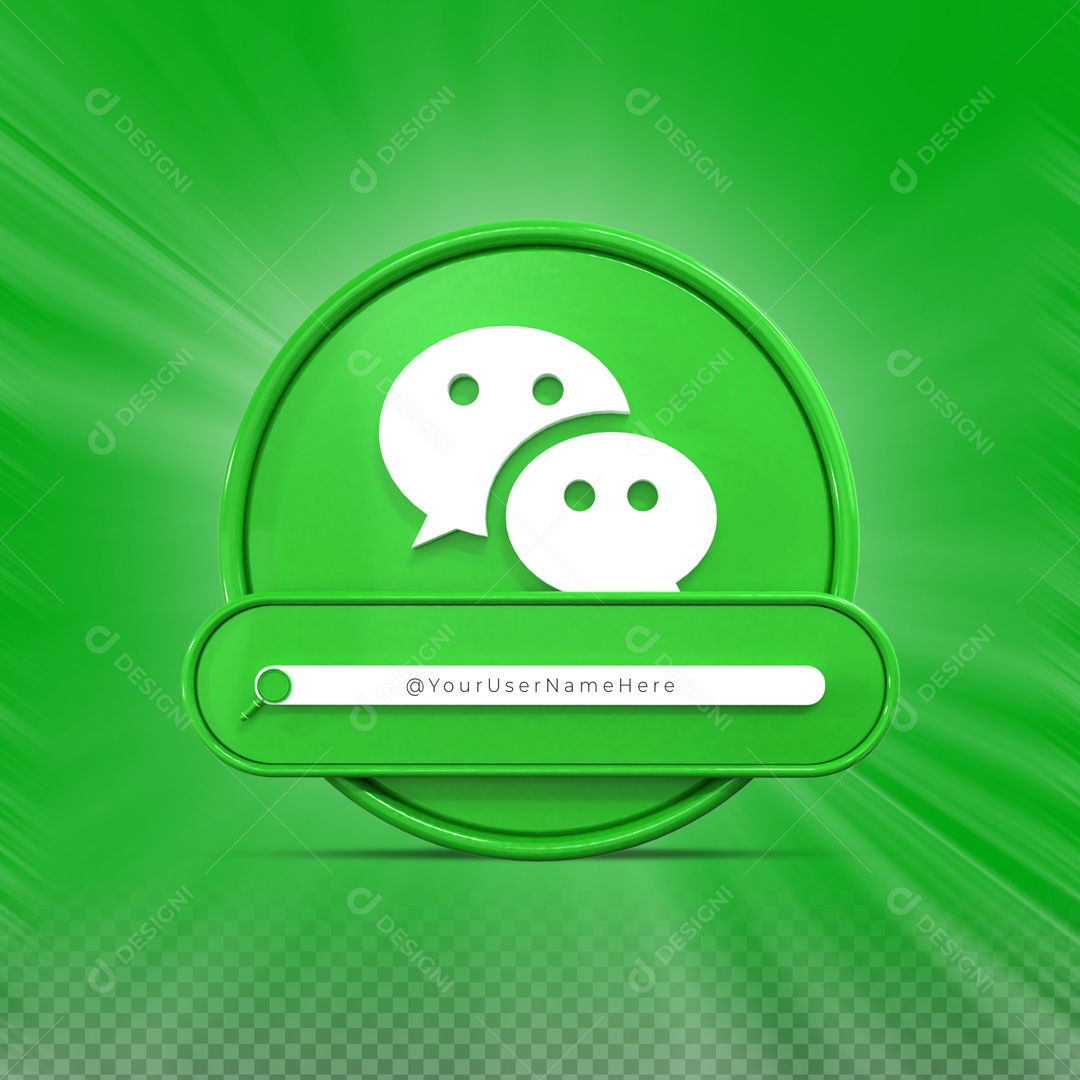 Ícone De WeChat Elemento 3D Para Composição PSD