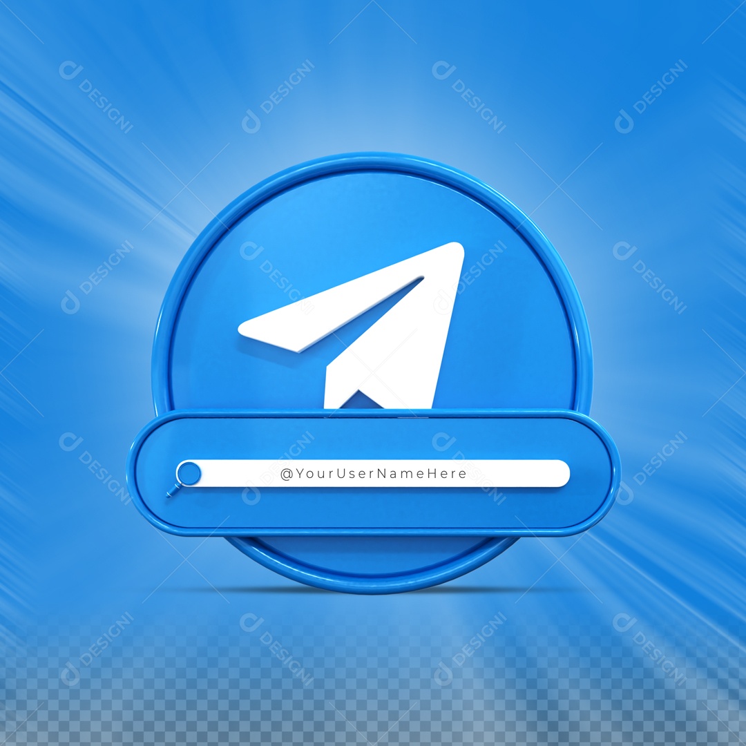 Ícone De Telegram Elemento 3D Para Composição PSD