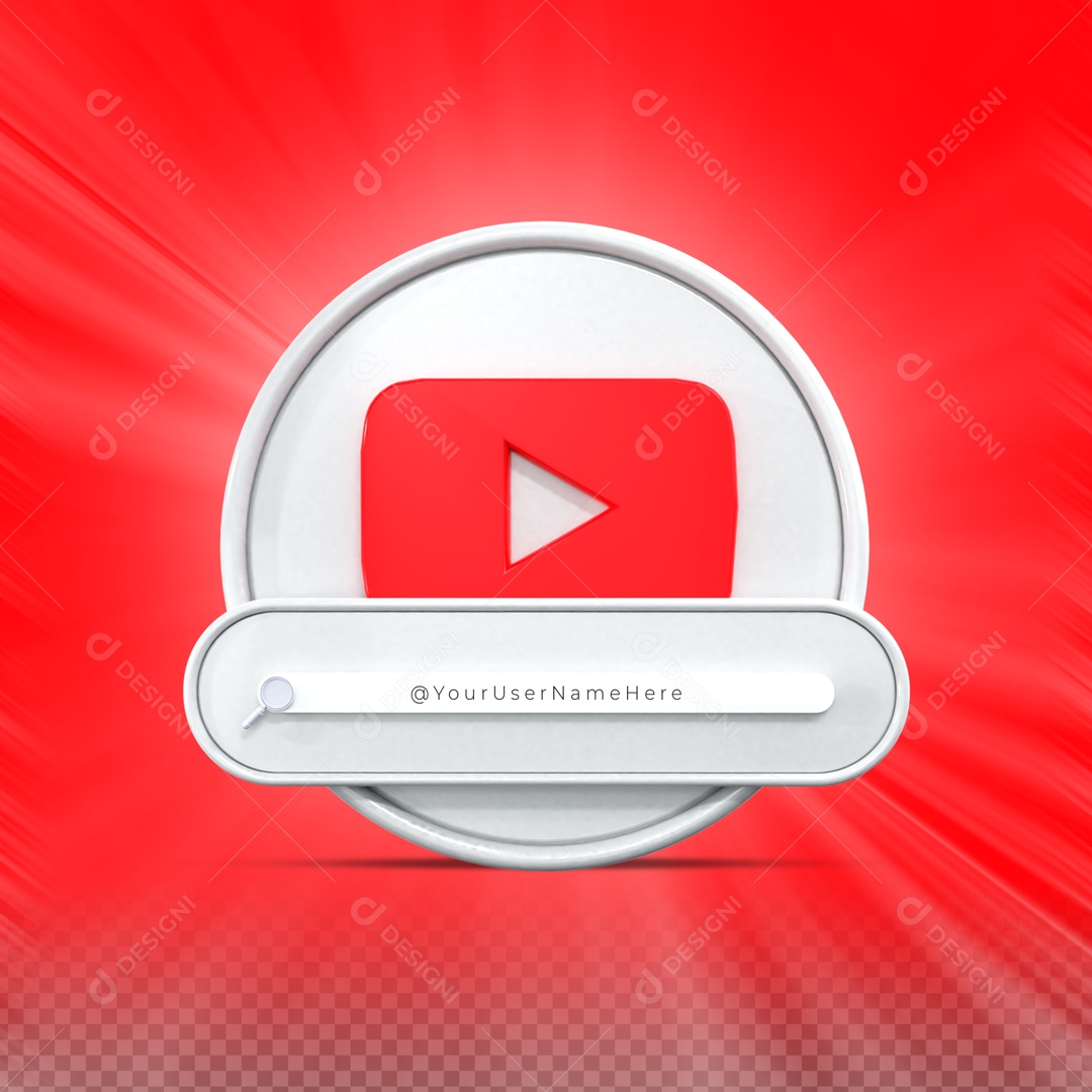 Ícone De Youtube Elemento 3D Para Composição PSD