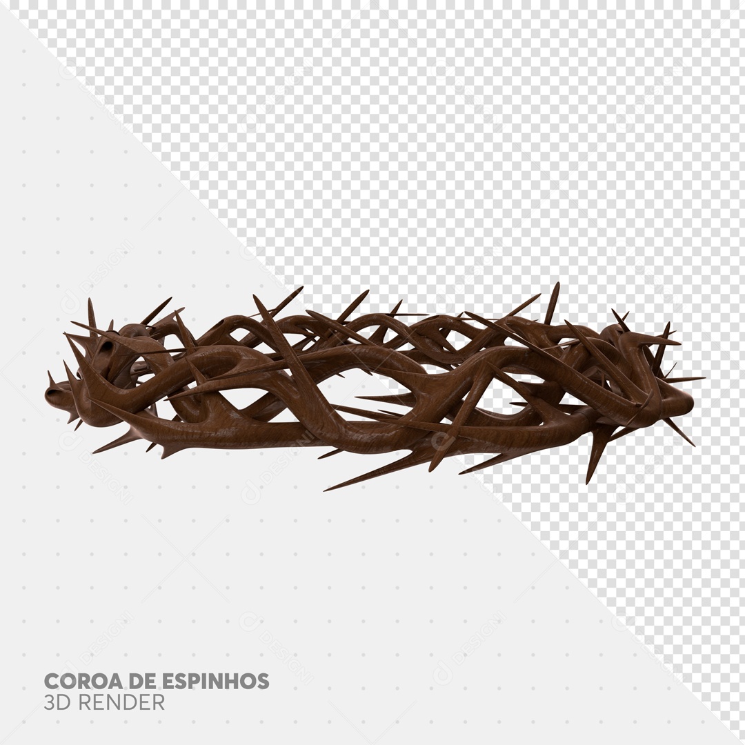 Coroa De Espinhos Elemento 3D De Páscoa Para Composição PSD