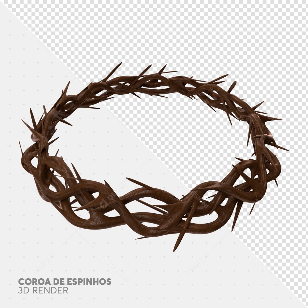 Coroa De Espinhos Elemento 3D De Páscoa Para Composição PSD