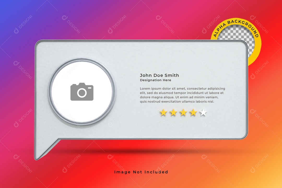 Caixa De Mensagem De Texto Com Estrelas Elemento 3D PSD