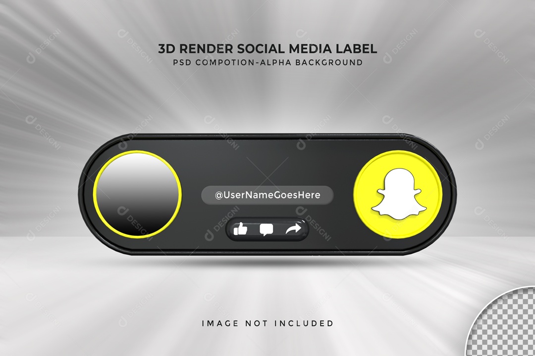 Placa De Rede Social Snapchat Elemento 3D PSD